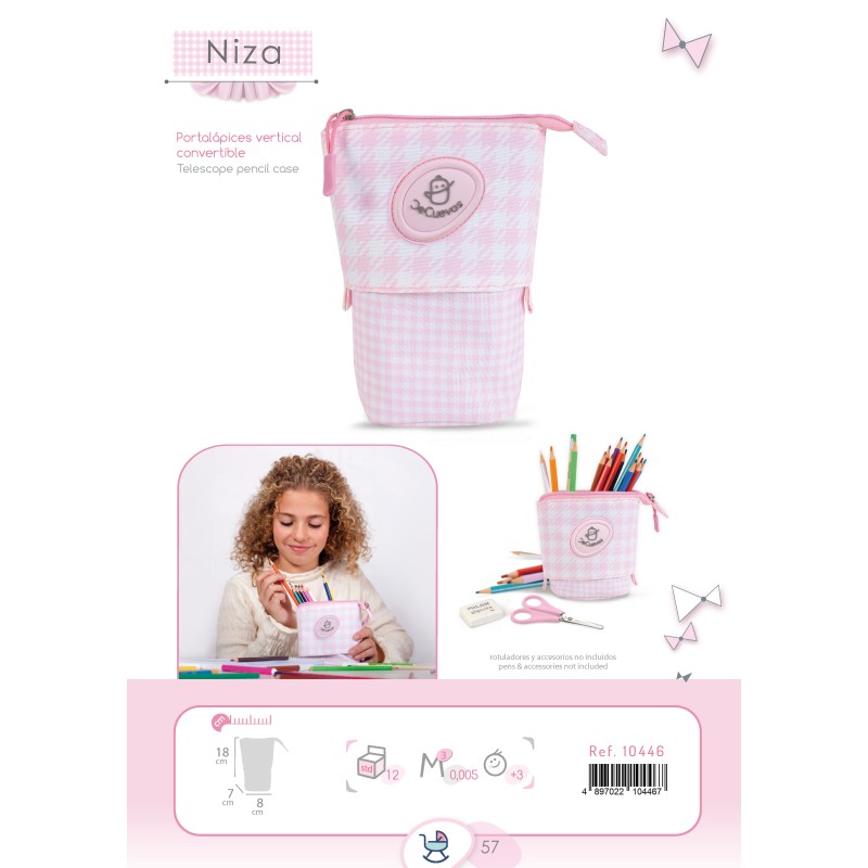 Astucci Portamatite Con Cerniera: 2 Pezzi Con Finestra In Rete, Rosa E Grigio - 3