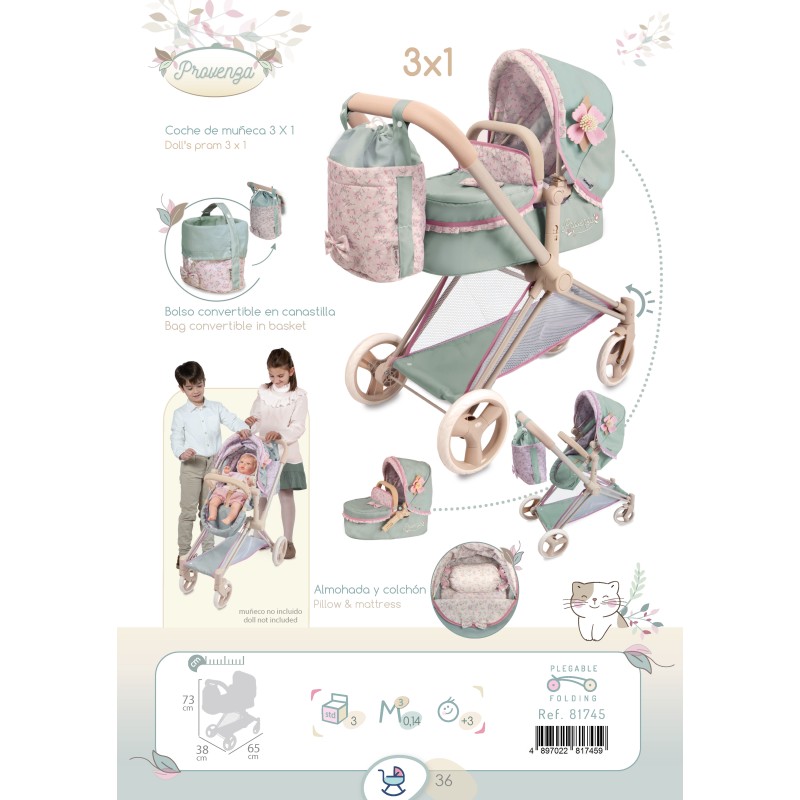 Tulipe DeCuevas 3 In 1: Seggiolone Altalena E Amaca Per Bambole Fino A 50 Cm, Modello 51574