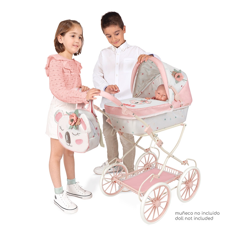 Meppi Passeggino Per Bambole Lollipop In Legno - Made In Germany, Ruote Gommate, Tettuccio Apribile, Per Bambole Fino A 40 Cm