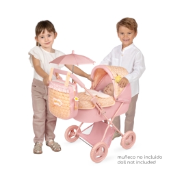 Carrozzina pieghevole per bambole con ombrellino e peluche Honey DeCuevas 85070 | DeCuevas Toys