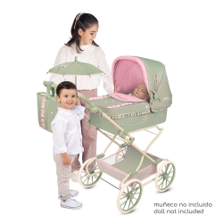 Passeggino pieghevole per bambole Reborn con manubrio regolabile e ombrellino Botanic DeCuevas 82068 | DeCuevas Toys
